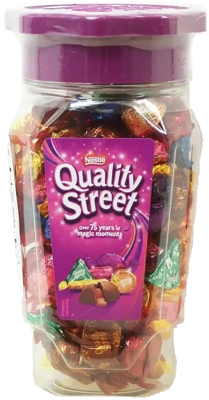 Nestle Quality Street assorted milk and dark chocolates and toffees 678g Plastic Jar(s)