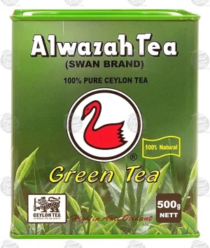 Alwazah Swan Brand green tea, loose 500g Canister (case of 24)