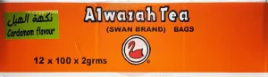 Alwazah Swan Brand ceylon tea with cardamom, 100 2-gram bags 12ct Box