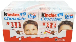 Kinder chocolate, 4 szelet / batoane, 100-gram box, case of 20