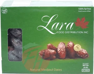 Lara natural medjool dates, jumbo, 2-lb box (case of 8)
