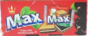 FLIS Happy Max crispy milk hazelnut wafer, 23-gram individually wrapped 24ct Box