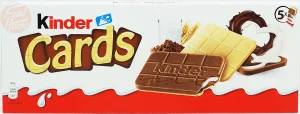 Kinder Cards chocolate wafer biscuits 128-gram box (case of 20)