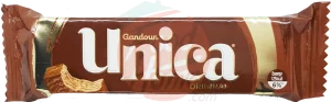 Unica Gandour wafers coated with milk chocolate bar 14-cases, 24-bars/case 24g Wrapper