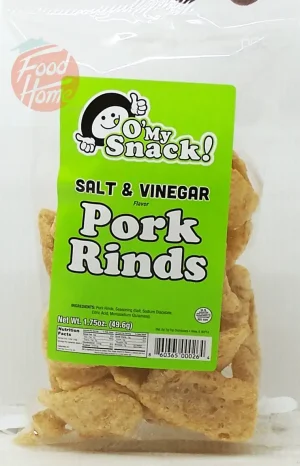 O' My Snack! salt & vinegar pork rinds 1.75oz bag (case of 24)