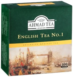 Ahmad London english tea No. 1, tagged tea bags, 100-count box (case of 24)