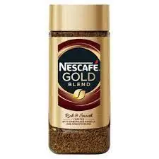Nescafe Gold instant coffee granules, intensity 7, rich aroma with golden roasted arabica, 200-gram glass jars (case of 6)