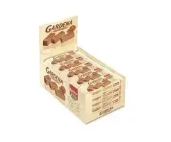 Loacker Gardena hazelnut filled wafers with white chocolate coating, 25 x 38-gram bars in wrapper in display box