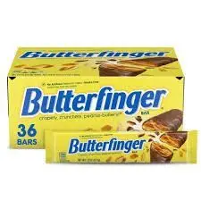 Butterfinger chocolate crispety, crunchety, peanut-buttery candy bar, 53.9-gram / 1.9-ounce wrapper in box (case of 36)
