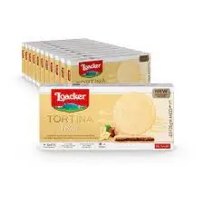 Loacker Tortina white chocolate with hazelnut cream filling, 21-gram 6-individually wrapped (case of 12)