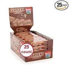 Loacker Gardena chocolate wafer bar, 25 x 38-gram wrapper in display box