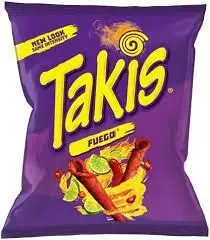 Takis Fuego hot chili pepper & lime tortilla chips, 3.25-ounce bag (case of 20)