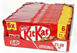 Nestle Kit Kat 6 x 2-finger original per pack, 125-gram packs in wrapper (case of 20)