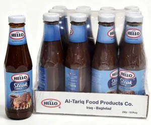 Hello steak sauce, 12-ounce / 340-gram glass bottle (tray of 12)