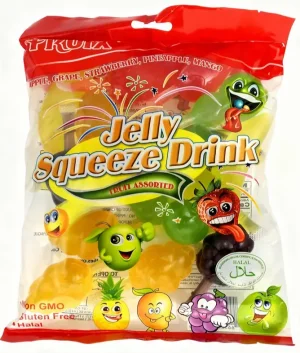 Fruix fruit assorted jelly squeeze drinks, 750-gram bags with 12 pieces (case of 12)