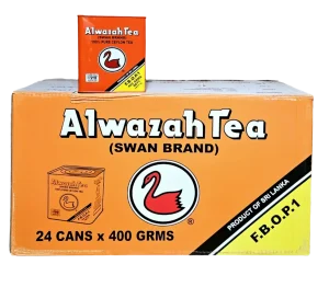 Alwazah Swan Brand ceylon black tea, 100% pure, loose 400g Canister (case of 24)