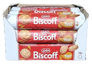 Lotus Biscoff cream sandwich cookie, 15-count 5.3-ounces / 150-grams (case of 9)