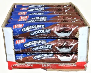 Leto chocolate sandwich cookies, 160-gram tube in wrapper (case of 18)