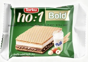 Torku no.1 Bold wafer with milk and hazelnut cream, 24 x 30-gram individually wrapped in display box
