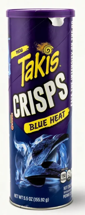 Takis Crisps blue heat hot chili pepper potato crisps, 5.5-ounce / 156-grams in tube (case of 15)