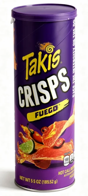 Takis Crisps blue fuego chili pepper & lime potato crisps, 5.5-ounce / 156-grams in tube (case of 15)