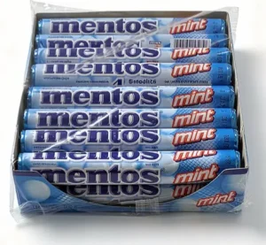 mentos mint breath freshening candy, 14-count, 1.32-ounce / 37.5-grams, (case of 16)