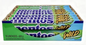 mentos wild sabor(spearmint) breath freshening candy, 14-count, 1.32-ounce / 37.5-grams, (case of 16)