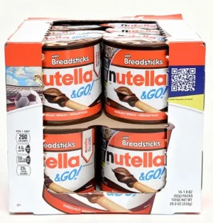 nutella & Go!  with hazelnut spread + breadsticks, 1.8-ounce / 52-gram plastic tubs (case of 16)