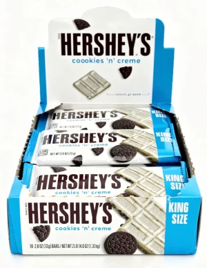 Hershey's cookies 'n' creme candy bar, king size, 2.6-ounce / 73-gram in wrapper (case of 18)