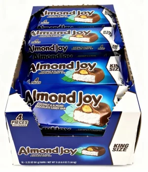 Almond Joy coconut & almond chocolate candy bar, king size, 4-pieces, 3.22-ounce / 91-gram in wrapper (case of 18)