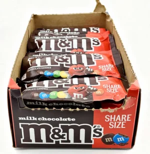 m&m's milk chocolate candies, share size 3.14-ounce / 89-gram in wrapper (case of 24)