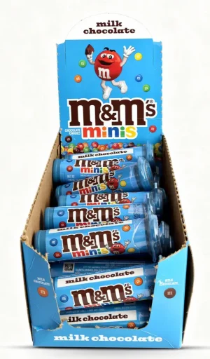 m&m's minis milk chocolate candies 1.08-ounce / 30.6-gram in plastic tube (case of 24)
