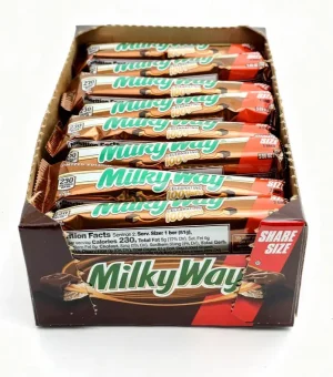 Milky Way creamy caramel smooth nougat chocolate candy bar, 2-piece king size, 3.63-ounce / 102.9-gram (case of 24)