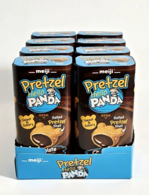 Meiji Hello Panda chocolate creme center with pretzel shell, 1.7-ounce / 48-gram paper tube (case of 10)
