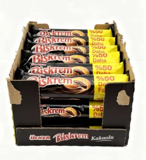 Ulker Biskrem kakaolu krema dolgulu biskuvi 5.29-ounce / 150-gram wrapper (case of 18)