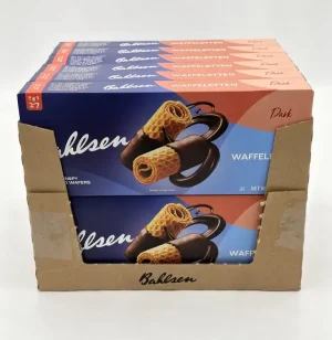 Bahlsen rolled wafers, dark waffeletten, 3.5-ounce / 100-gram box (case of 12)