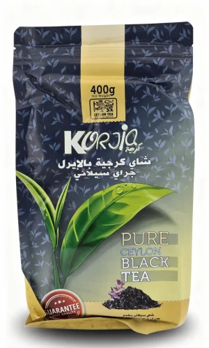Korjia loose earl grey black tea, pure ceylon, 14.1-ounce / 400-gram bag (case of 20)