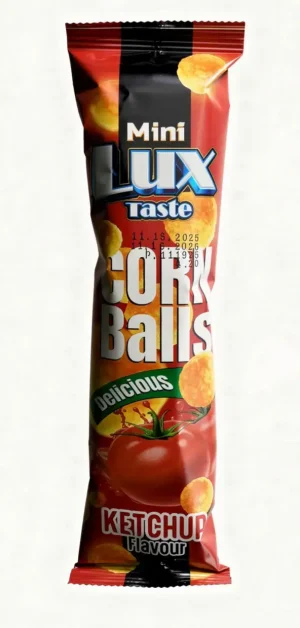 Lux, mini, ketchup flavor corn balls .7-ounce / 20-gram in wrapper (case of 60)