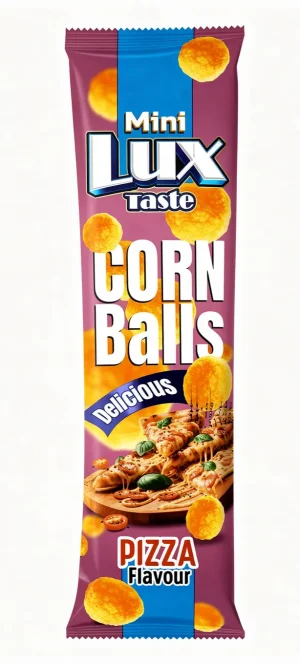 Lux, mini, pizza flavor corn balls .7-ounce / 20-gram in wrapper (case of 60)