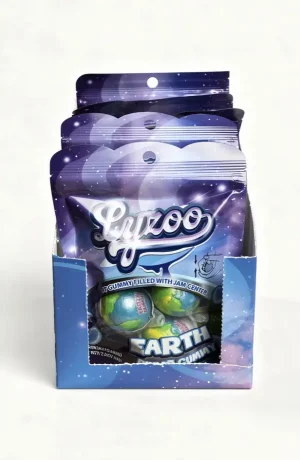 Lyzoo Earth gummy candy filled with jam center 6 x 2.54-ounce / 72-gram bag (case of 4)