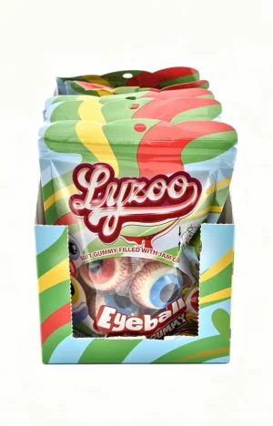 Lyzoo eyeball gummy candy filled with jam center 6 x 2.54-ounce / 72-gram bag (case of 4)