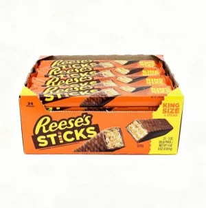 Reese's 4-sticks chocolate candy peanut butter creme & crispy wafers, king size 3-ounce / 85-gram in wrapper (case of 24)