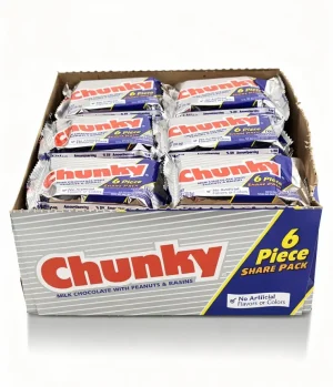 Chunky milk chocolate with peanuts & raisins candy bar, 6-piece share pack, 2.5-ounce / 70.8-gram in wrapper (case of 24)