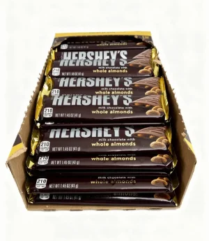 Hershey's milk chocolate with whole almonds candy bar, king size, 2.6-ounce / 73-gram in wrapper (case of 18)
