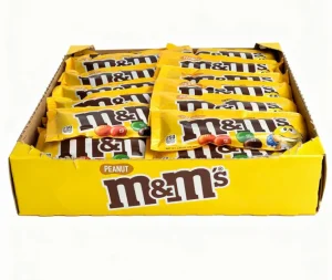 m&m's peanut chocolate candies, 1.74-ounce / 49.3-gram in wrapper (case of 48)