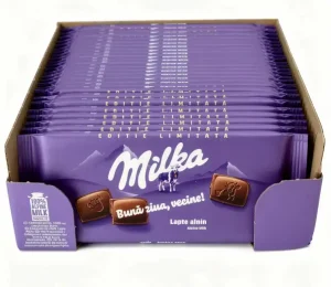 Milka alpine milk chocolate 3.17-ounce / 90-gram candy bars in display box (case of 25)