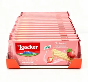 Loacker Classic strawberry cream filled wafers 6.17-ounce / 175-gram in wrapper (case of 18)