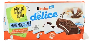 Kinder delice chocolate covered snack cakes with creme filling, 10x39-gram individually wrapped