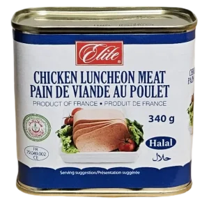 Elite chicken luncheon meat / pain de viande au poulet, halal, 340-gram can (case of 24)
