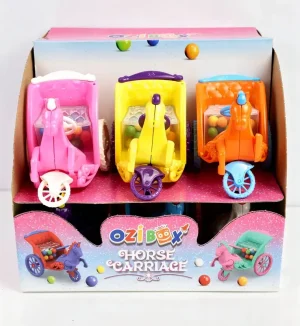 Ozi Box Horse & Carriage candy filled plastic toys, 25-gram, display box (case of 12)